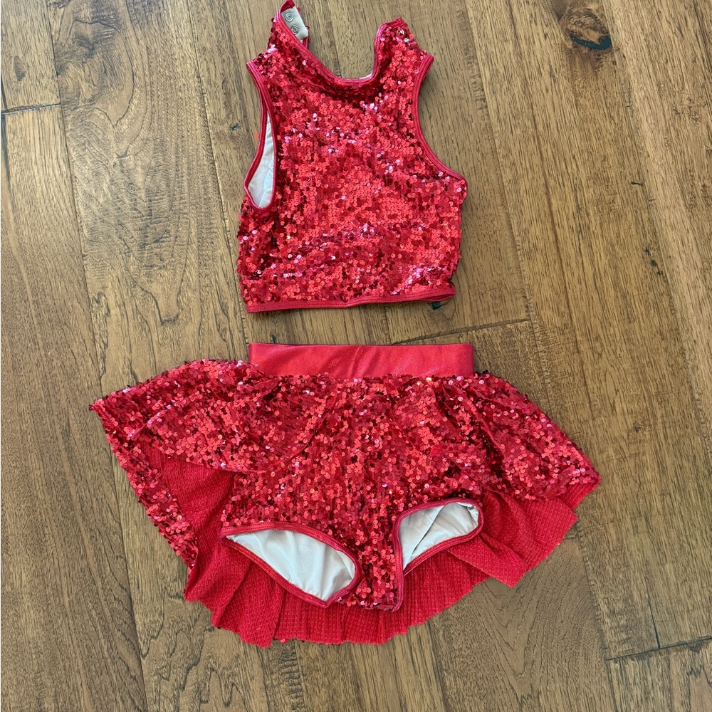 Balera Red Sequin Dance Costume